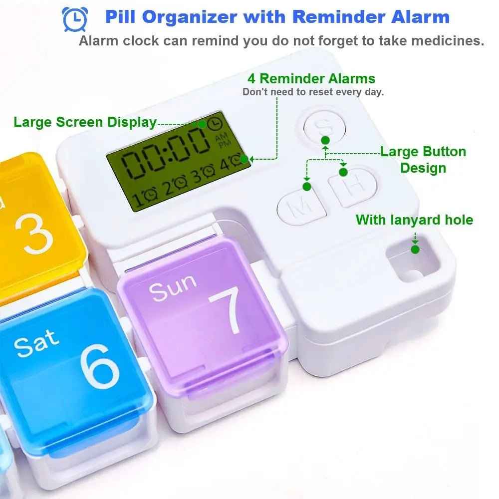 Drug Storage Alarm Box - SBDS WORDTR-10023health organizermedication reminderpill box