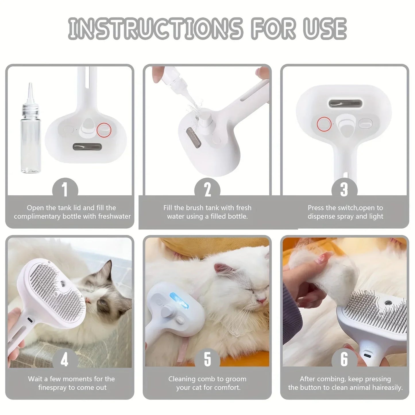 Pet Steam Grooming Comb SBDS WORD