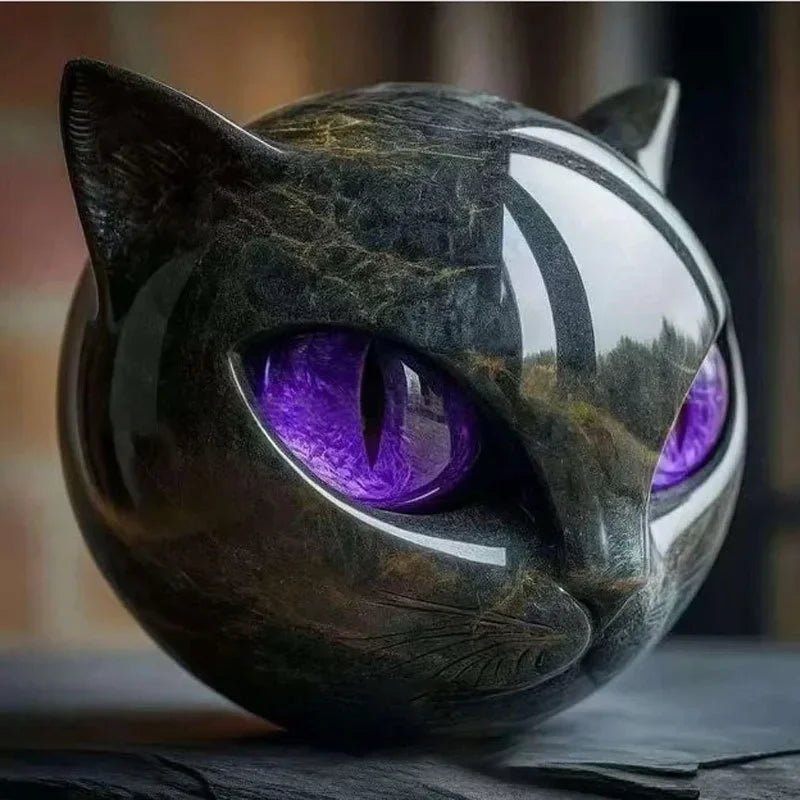 Decorative Black Cat Stone Figurine - SBDS WORDTR-9762black cat figurinecat sculpturehome decor