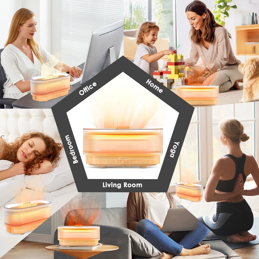 Air Flame Humidifier - SBDS WORDTR-9748aroma diffuseressential oil diffuserflame humidifier