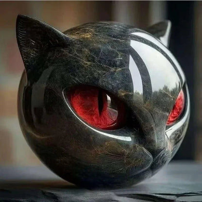 Decorative Black Cat Stone Figurine - SBDS WORDTR-9763black cat figurinecat sculpturehome decor
