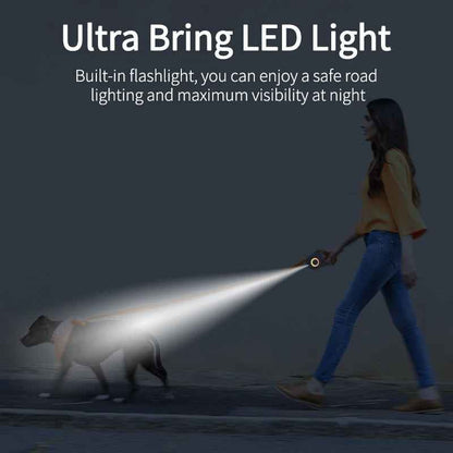 Automatic Retractable Luminous Dog Walking Rope - SBDS WORDTR-6432dog leash with flashlightilluminated dog leashLED dog leash