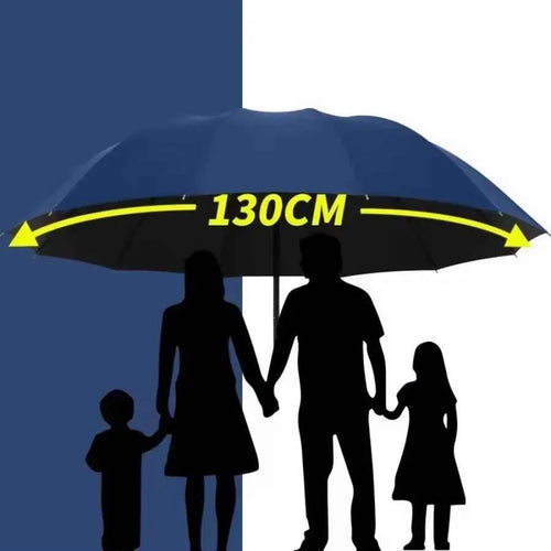 130cm extra - large folding umbrella suitable for both sunny and rainy days and is windproof, waterproof comprehensive protection. - SBDS WORD14:175navy blue;400013807:4478152;400014003:5418270
