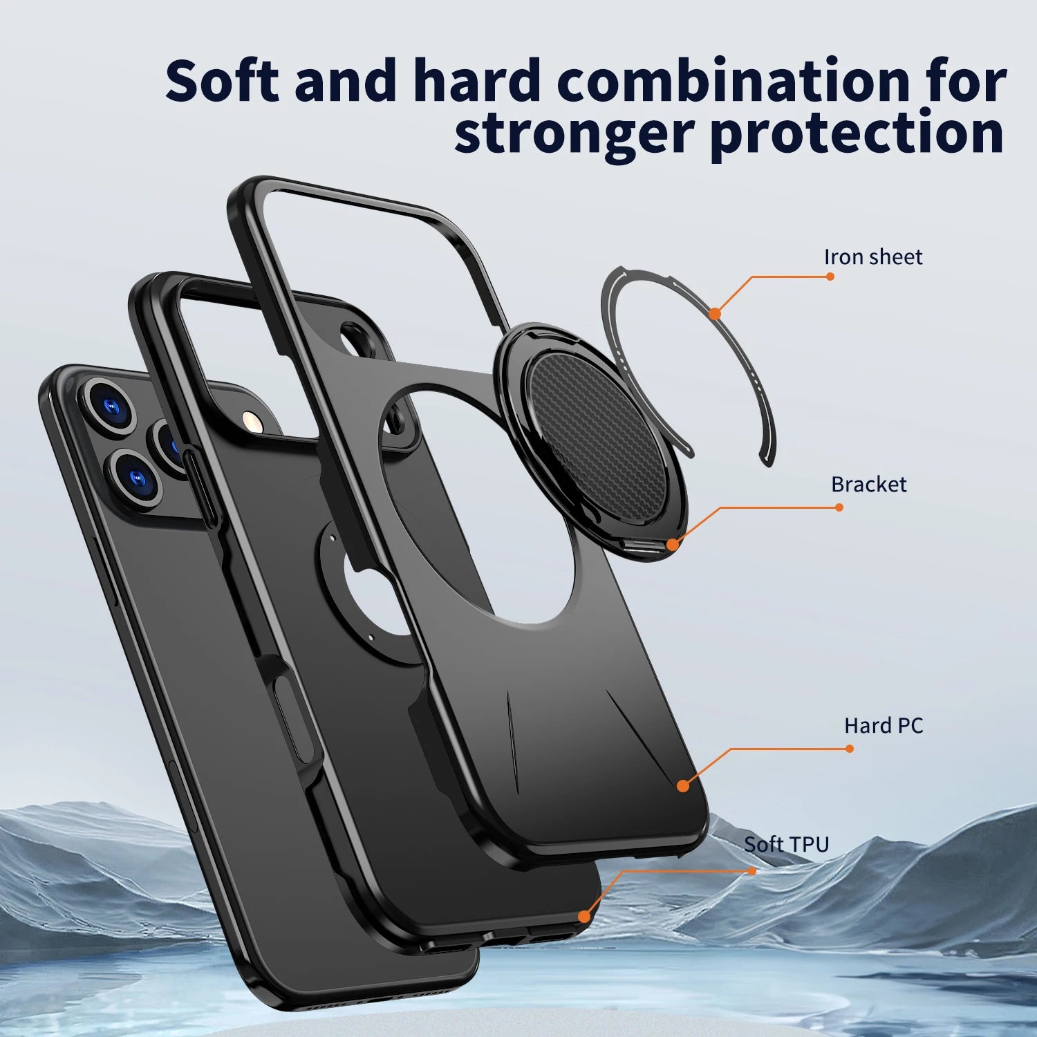 360° Magnetic Bracket Phone Case For iPhone 17 Air 11 12 13 14 15 16 17 Pro Max For Magsafe Shockproof Stand Holder Cover Funda