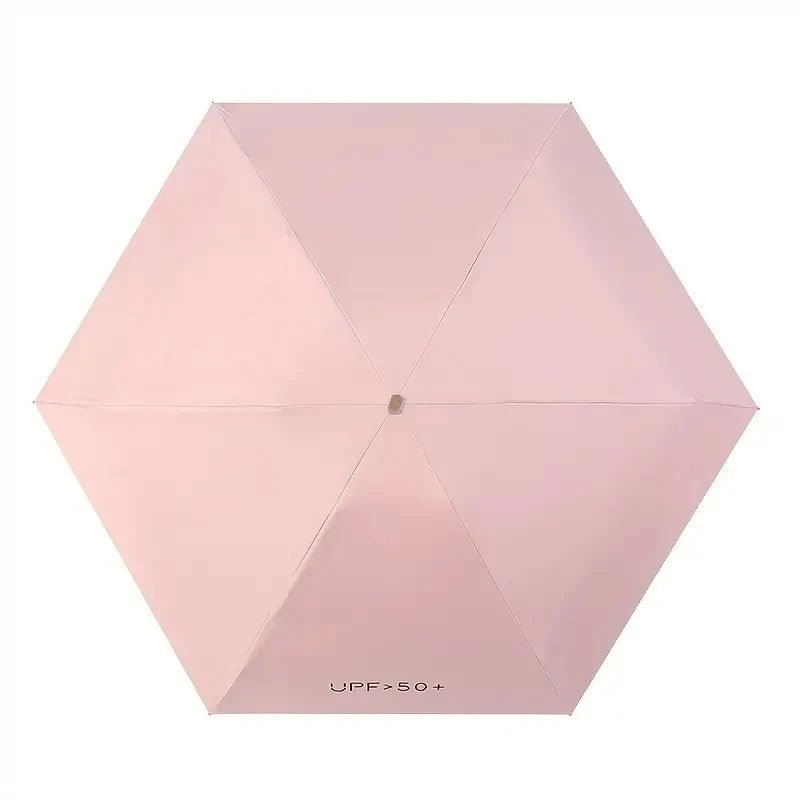 Ultra-Light UV Protection Umbrella - Compact, Foldable Design with Stainless Steel Handle for Sun & Rain, Durable 190T Canopy SBDS WORD