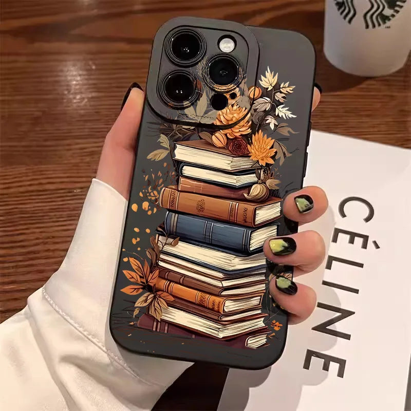Creative Book Pattern Shockproof iPhone Case for iPhone 7–17 Pro Max – Unique Cover