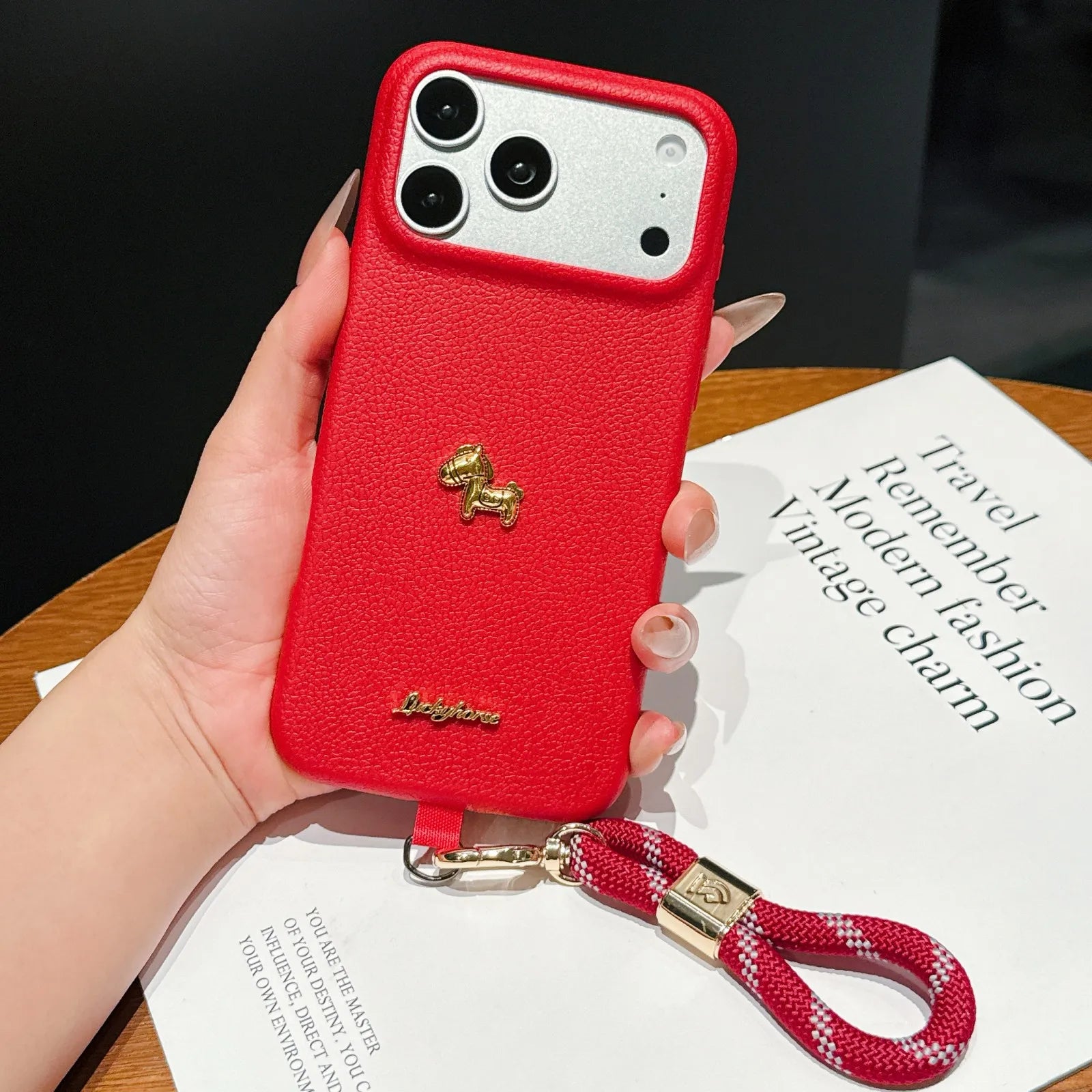 Fashion Necklace Pendant iPhone Case for iPhone 11–17 Pro Max – Hand Strap Cover