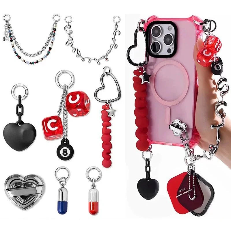 DIY Mobile Phone Accessories Hook Sticker Phone Charm Lanyard Pendant for iPhone for Galaxy Case Decoration