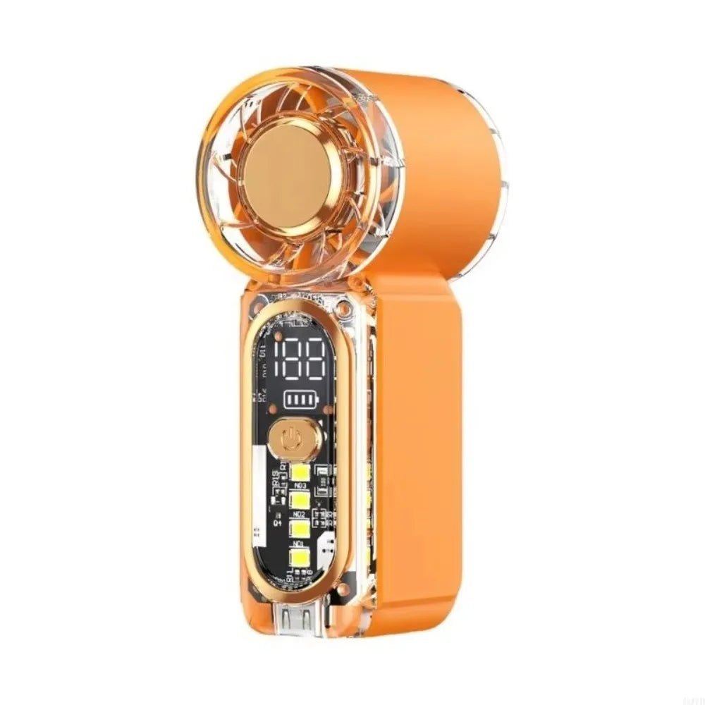 Portable 100 Gear Adjuatable Handheld Fan USB Rechargeable High Speed Pocket Fan with Led Light Mini Electric Fan Summer Use SBDS WORD
