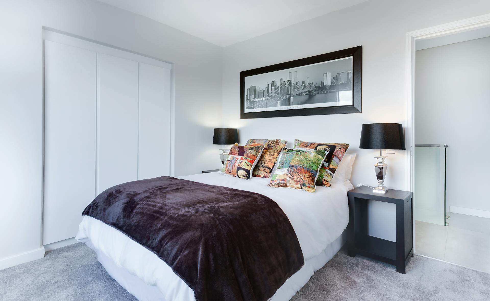 Cozy dark modern bedroom ambient lighting premium interior - SBDS WORD sleep upgrade hero banner